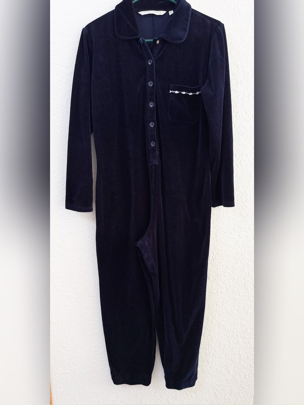 Vintage Victorias Secret Country Velvet Velour One Piece Jumpsuit Pajamas - S